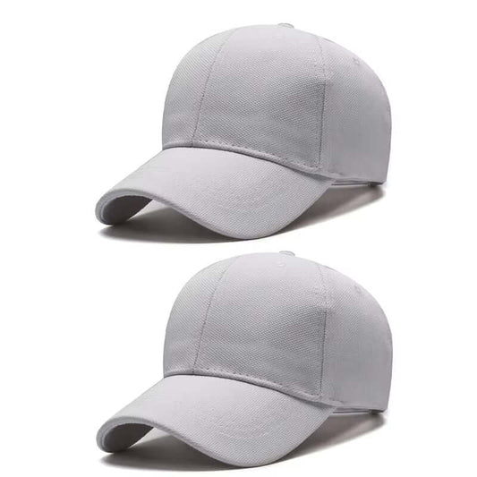 Light grey minimalist baseball cap, casual style, polyester material, ideal for both men and women, versatile fashion accessory.