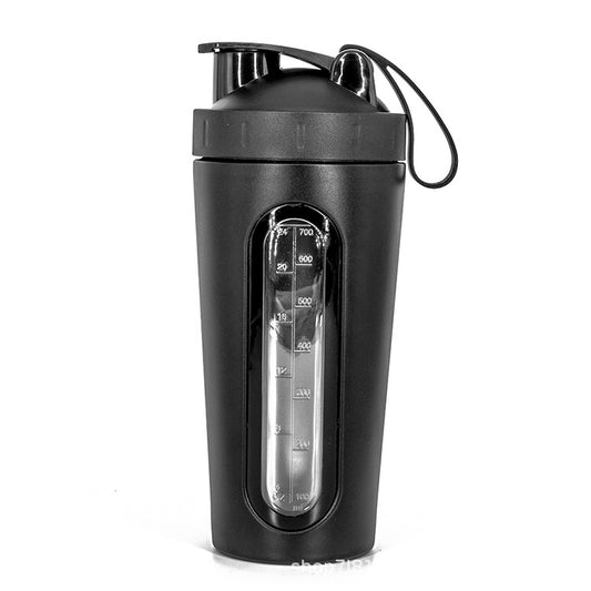304 stainless steel visible window cup, protein mixing cup, portable cup for sports and fitness
