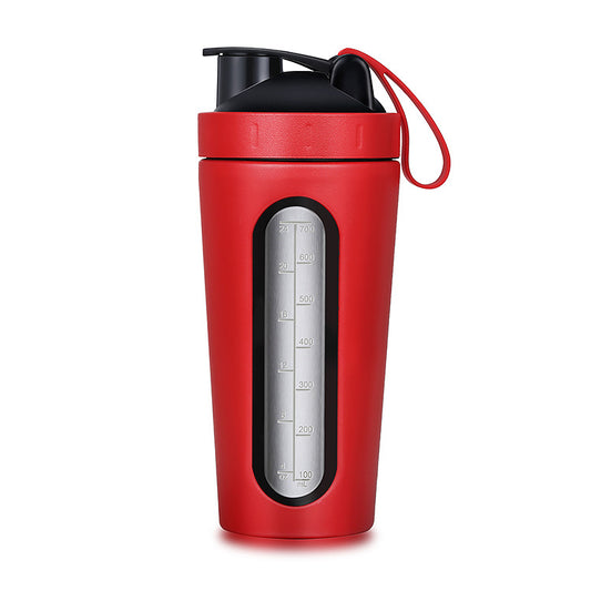 304 stainless steel visible window cup, protein mixing cup, portable cup for sports and fitness